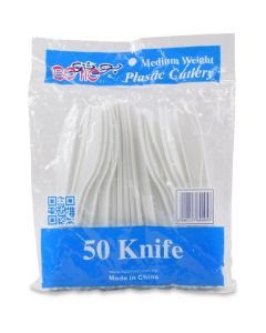 White Plastic Knife Medium HD #K335 1000 X  Piece 