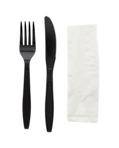 Cutlery Pack (1x3) (H/D Black) Fork/Knife/Nap 33x33-2ply) 250 X  Set 