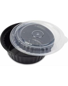 Round Black Microwave Container with Lid 200 X  Piece 