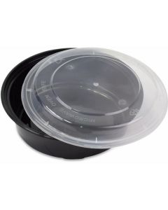 Round Black Microwave Container with Lid 150 X  Piece 