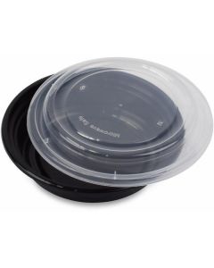 Round Black Microwave Container with Lid 150 X  Piece 