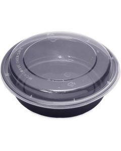 Round Black Microwave Container with Lid 150 X  Piece 