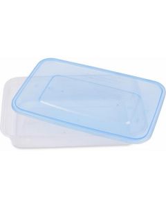 Rectangular Microwave Containers with Blue Lid 150 X  Plastic Box 