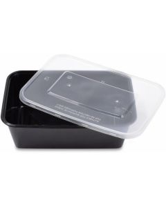 Rectangular Black Microwave Container with Lid 250 X  Piece 