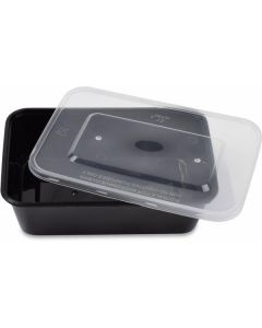 Rectangular Black Microwave Container with Lid 300 X  Piece 