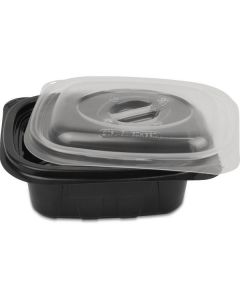 Rectangular Black Microwave Container with Lid 300 X  Piece 