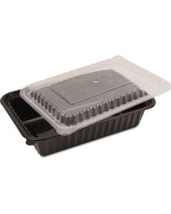 Rectangular PP Black Microwave Container with PP Lid #HC-888 150 X  Plastic Box 