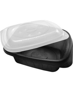 PP Black Microwave Container with Lid 300 X  Plastic Box 