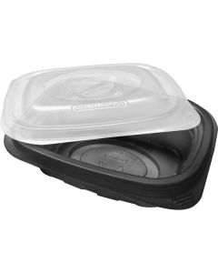 PP Black Microwave Container with Lid 300 X  Plastic Box 