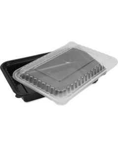 Rectangular PP Black Microwave Container with PP Lid #HC-888 200 X  Plastic Box 