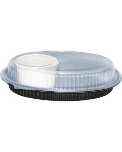 Black Microwave Deep Platter with Cup 250 X  Plastic Box 