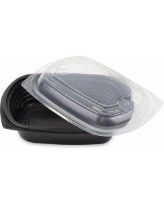 Oval Microwave Black Container With Lid 252 X  Plastic Box 