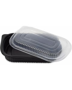 Rectangular Microwave Black Container with Lid 250 X  Plastic Box 