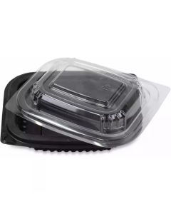 Rectangular Black Microwave Container with Dome Lid 252 X  Plastic Box 