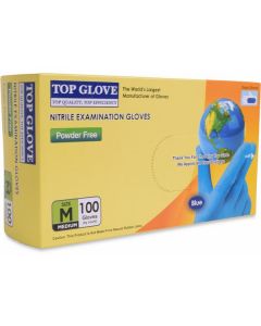 Latex Nitrile Exam Gloves - Blue (Medium) 10 X  Piece 