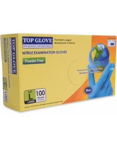 Latex Nitrile Exam P/F Gloves - Blue (Large) 10 X  Piece 