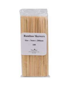 Bamboo Skewers 200mm 100 X  Bag 