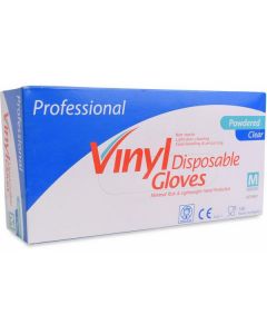 Vinyl Hand Gloves Powdered - Medium (Clear) 100 X  Piece 