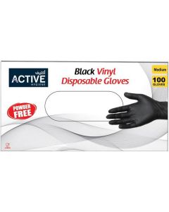 Vinyl Powder Free Gloves (Black) - Medium 100 X  Piece 