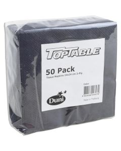 Table Tissue Napkins 2 Ply - Black 24 X  Bag 