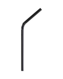 Plastic Flexible Drinking Straw (6*230 mm) - Black 10000 X  Piece 