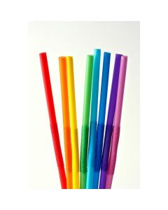 Plastic Flexible Drinking Straw (6*240 mm) - Coloured 10000 X  Piece 