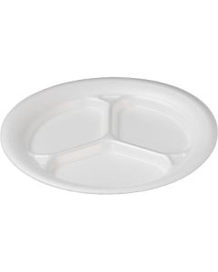 Round 3 Compartments Foam Plate 500 X  Tray 