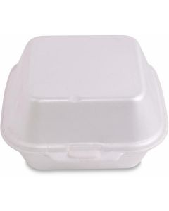 Hamburger White Box with Hinged Lid (Small) 500 X  Foam Box 