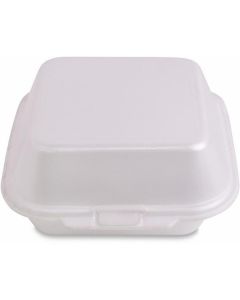 Hamburger White Box with Hinged Lid (Medium) 500 X  Foam Box 