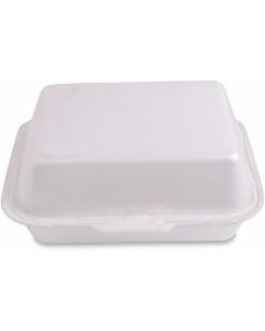 White Lunch Box with Hinged Lid 250 X  Foam Box 