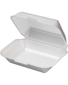 White Lunch Box with Hinged Lid 250 X  Foam Box 