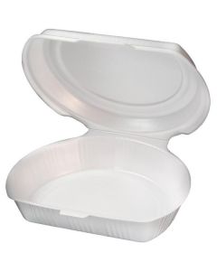 White Barbeque Box with Hinged Lid 100 X  Foam Box 