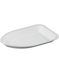 Semi-Rectangular White Foam Disposable Trays 500 X  Tray 