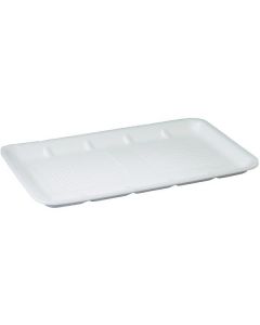 Rectangular White Foam Disposable Trays (Super Market Tray) 100 X  Tray 