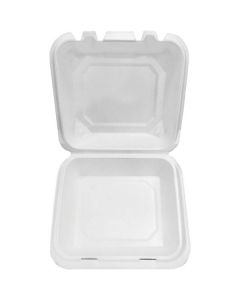 White Lunch Box with Vents & Hinged Lid 100 X  Foam Box 