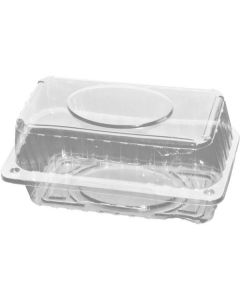 PET Rectangular Clear Pastry Container with Hinged Lid 250 X  Plastic Box 