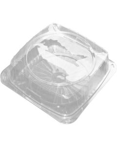 PET Square Clear Pastry Container with Hinged Lid 160 X  Plastic Box 