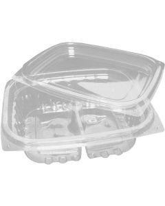 Square 2 Compartments Clear Deli Container with Lid 250 X  Plastic Box 