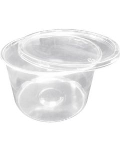 PET General Purpose Round Clear Tub with Lid 240 X  Plastic Box 