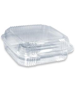 Rectangular Clear Salad Container with Hinged Lid 250 X  Plastic Box 