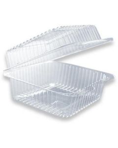 Square Clear Container with Hinged Lid - Small 500 X  Plastic Box 