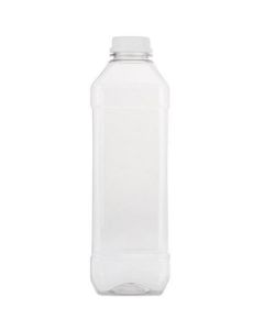 Clear Square Plastic PET Bottle with Lid 110 X  Piece (1 liter)