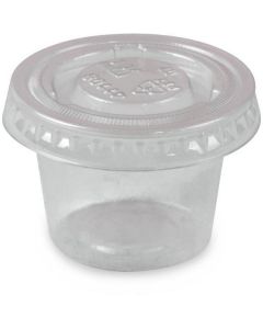 Clear Portion Cup W/lid 1 Oz - India 2000 X  Plastic Cup 