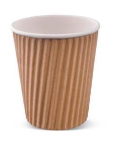 Ripple Wrap Hot Cup with Lid (8 oz L+) - Brown 1000 X  Piece 