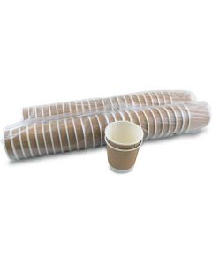 Double Wall Coffee Cup with Lid - Kraft 2000 X  Piece 