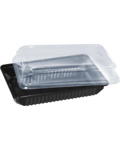 Black Bread Container with Lid 250 X  Plastic Box 