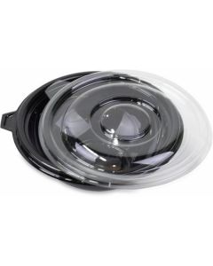 Round Black Salad Bowl with Clear Lid 480 X  Plastic Box 