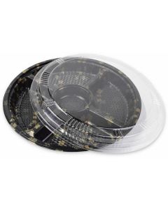 Party Platter 5 Compartments Designed Base with Clear Dome Lid 50 X  Plastic Box 