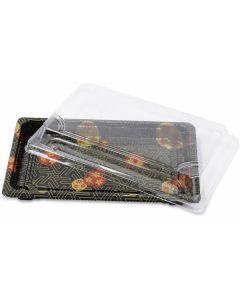 Sushi Container with Printed Base and Clear Lid 500 X  Piece 