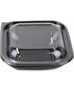 Square Black Salad Bowl with Clear Lid - Combo 240 X  Plastic Box 